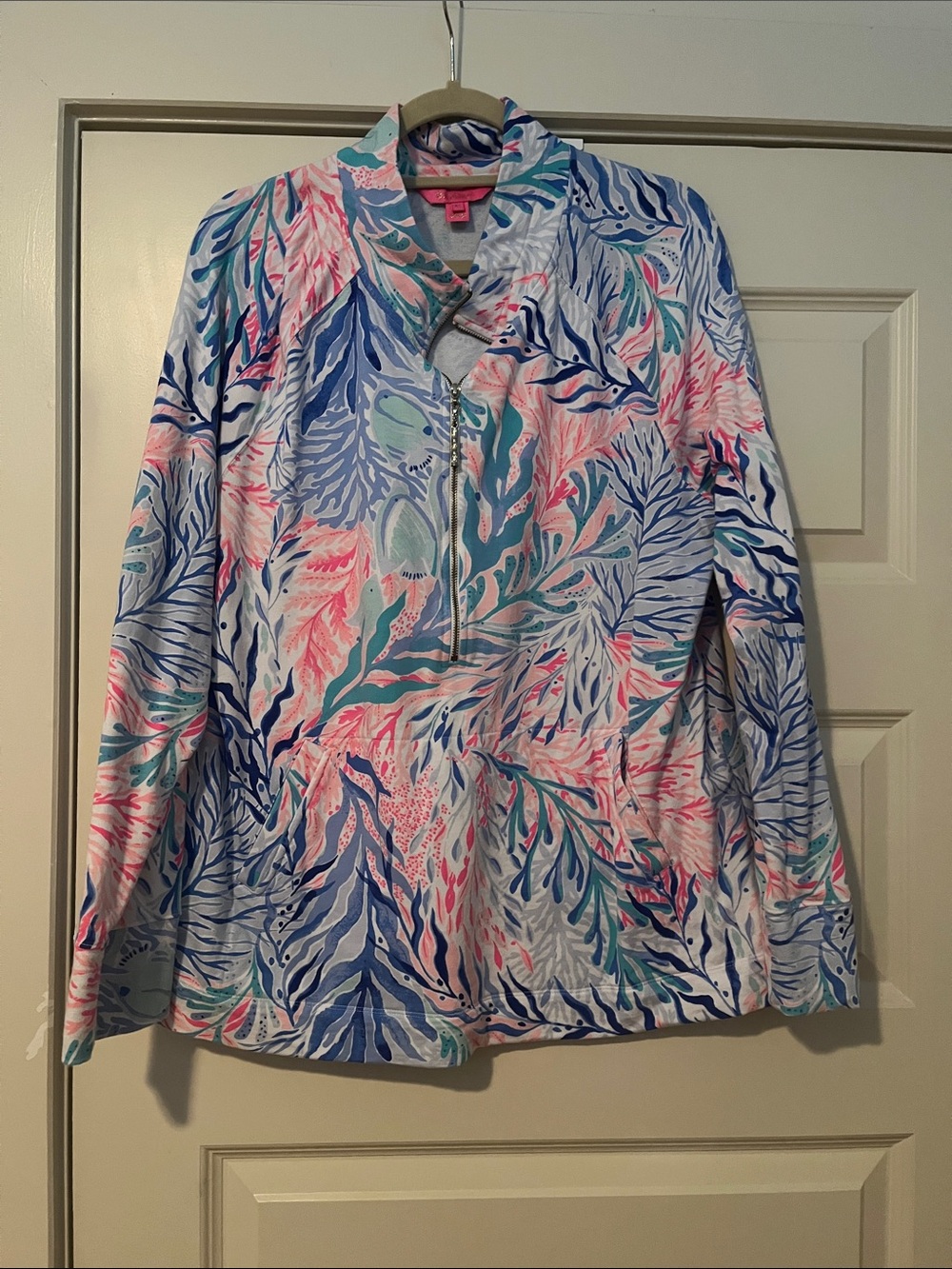 Lilly Pulitzer Skipper Popover Kaleidoscope Coral size XL